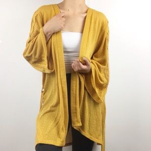 Time and Tru Mustard Yellow Kimono